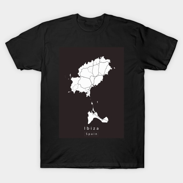 Ibiza Spain Island Map T-Shirt by Robin-Niemczyk